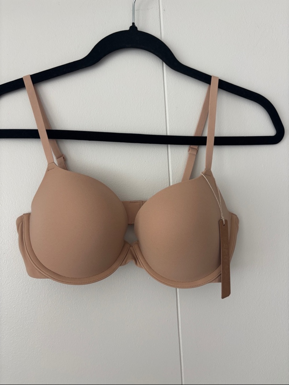 Skims Fits Everybody Push Up Demi Bra in Nude, Tags On